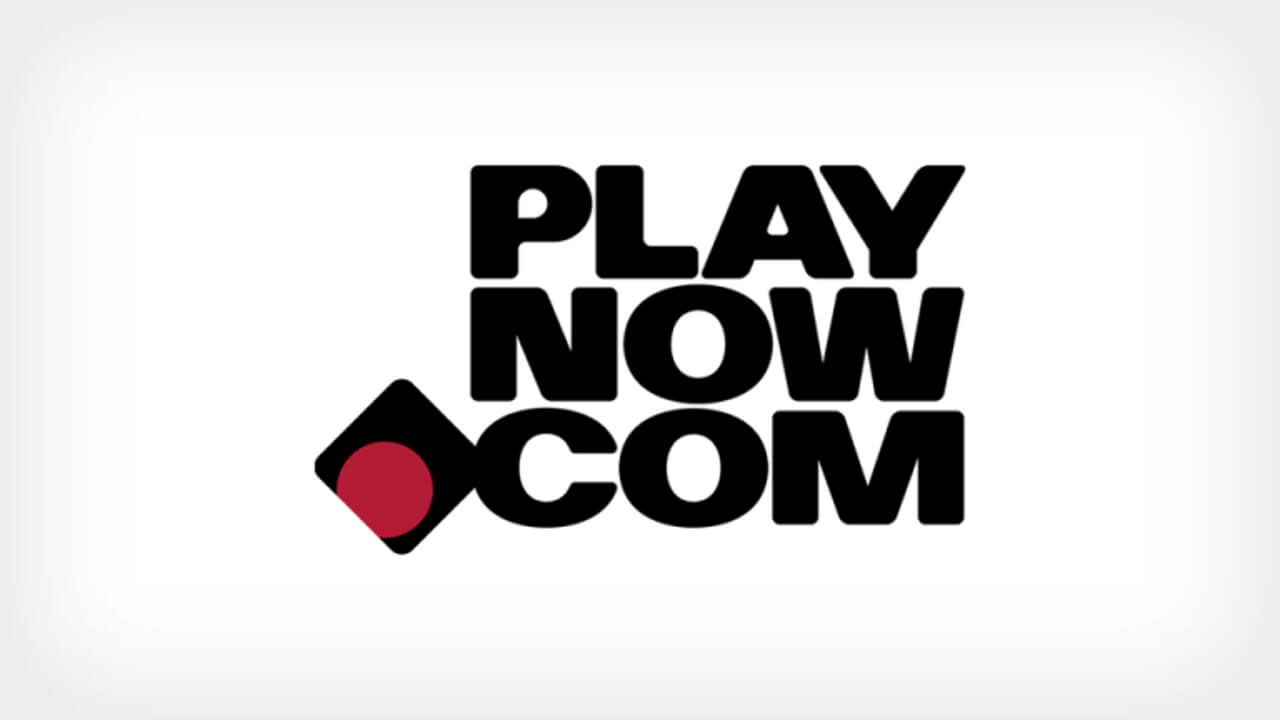 BCLC's PlayNow.com logo in black and red on a white background