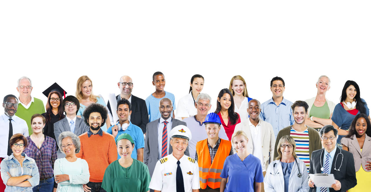Group of Diverse Multiethnic People with Different Jobs