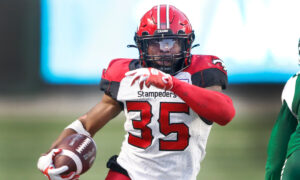 CFL, CFLPA back to table on CBA_Calgary Stampeders Running Back Ka'Deem Carey during a CFL football game against the Saskatchewan Roughriders