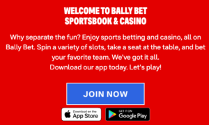 Bally Bet Sportsbook Ontario sign-up code and Bally Bet Sportsbook registration for new users