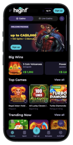 Highflybet Casino Top Games Screenshot