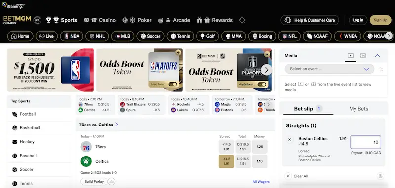 BetMGM cash out sportsbook Ontario