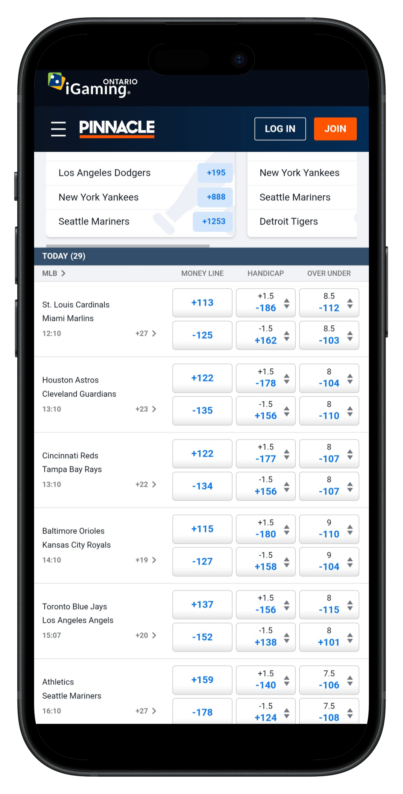 Pinnacle Sportsbook mobile